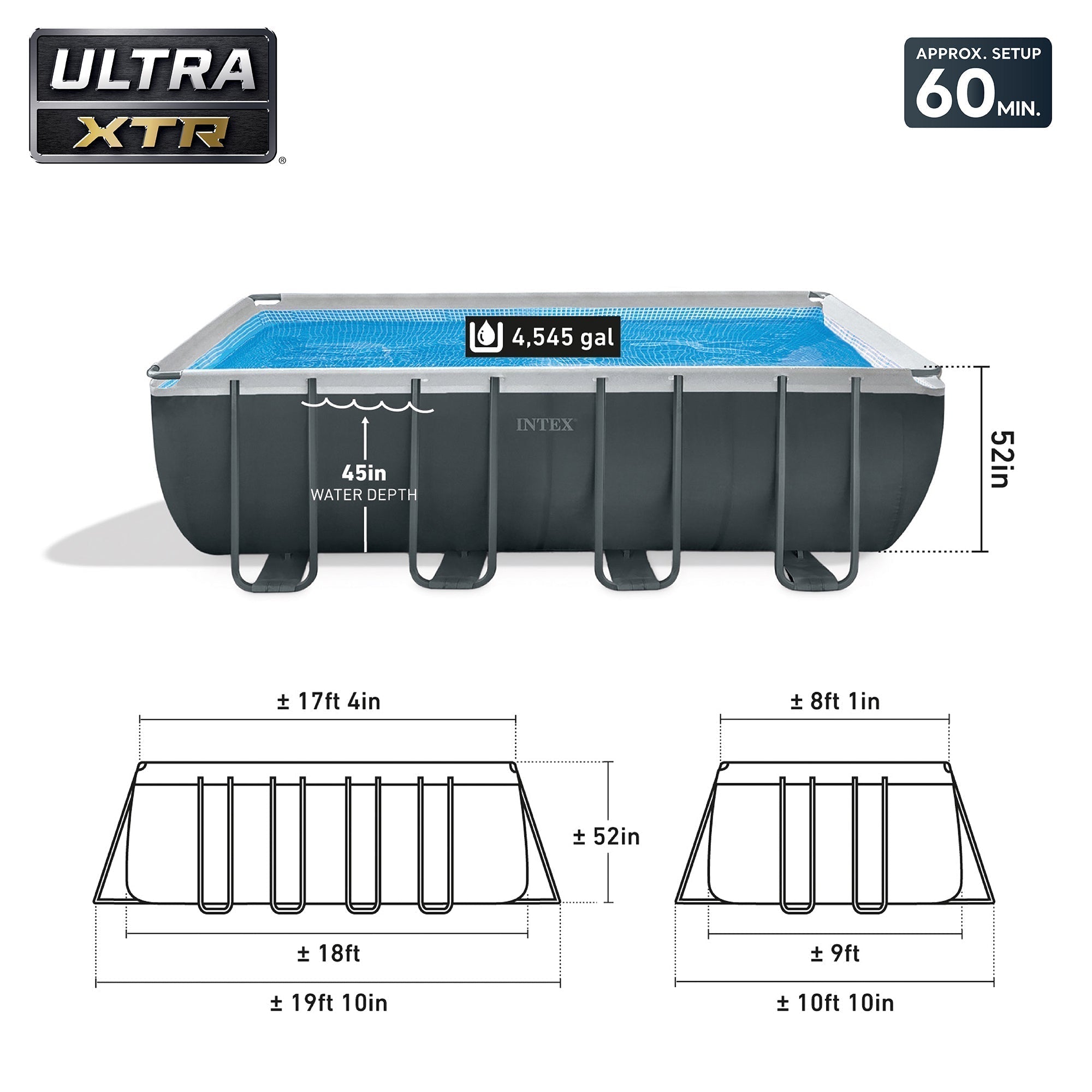 INTEX 18' x 9' x 53" Ultra XTR Frame Pool, Cover, Cooler, and Float (2 Pack) image 2