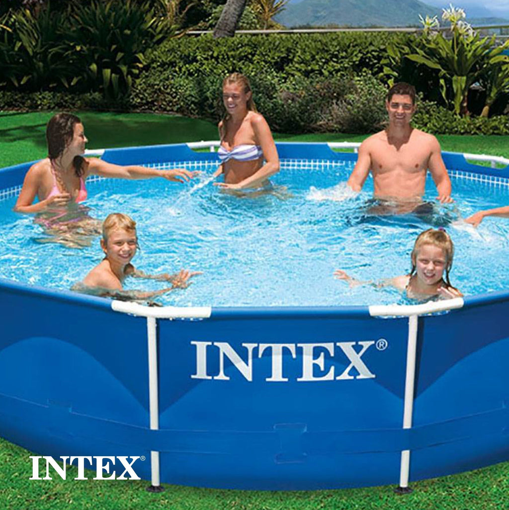 Intex 12' x 30" Metal Frame Above Ground Swimming Pool with Filter and Cover image 8