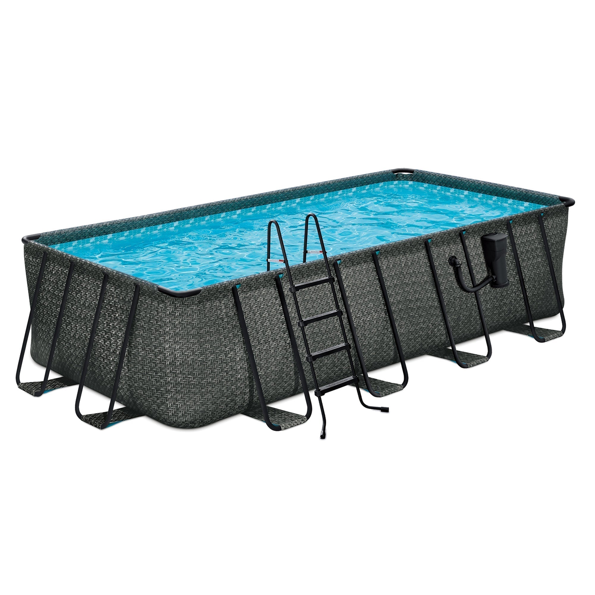 Funsicle 18' x 9' x 52" Oasis Rectangular Swimming Pool Set with 18' Cover image 2