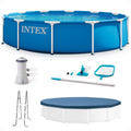 Intex 12 x 2.5 Foot Metal Frame Above Ground Pool with Filter and Accessories image 0