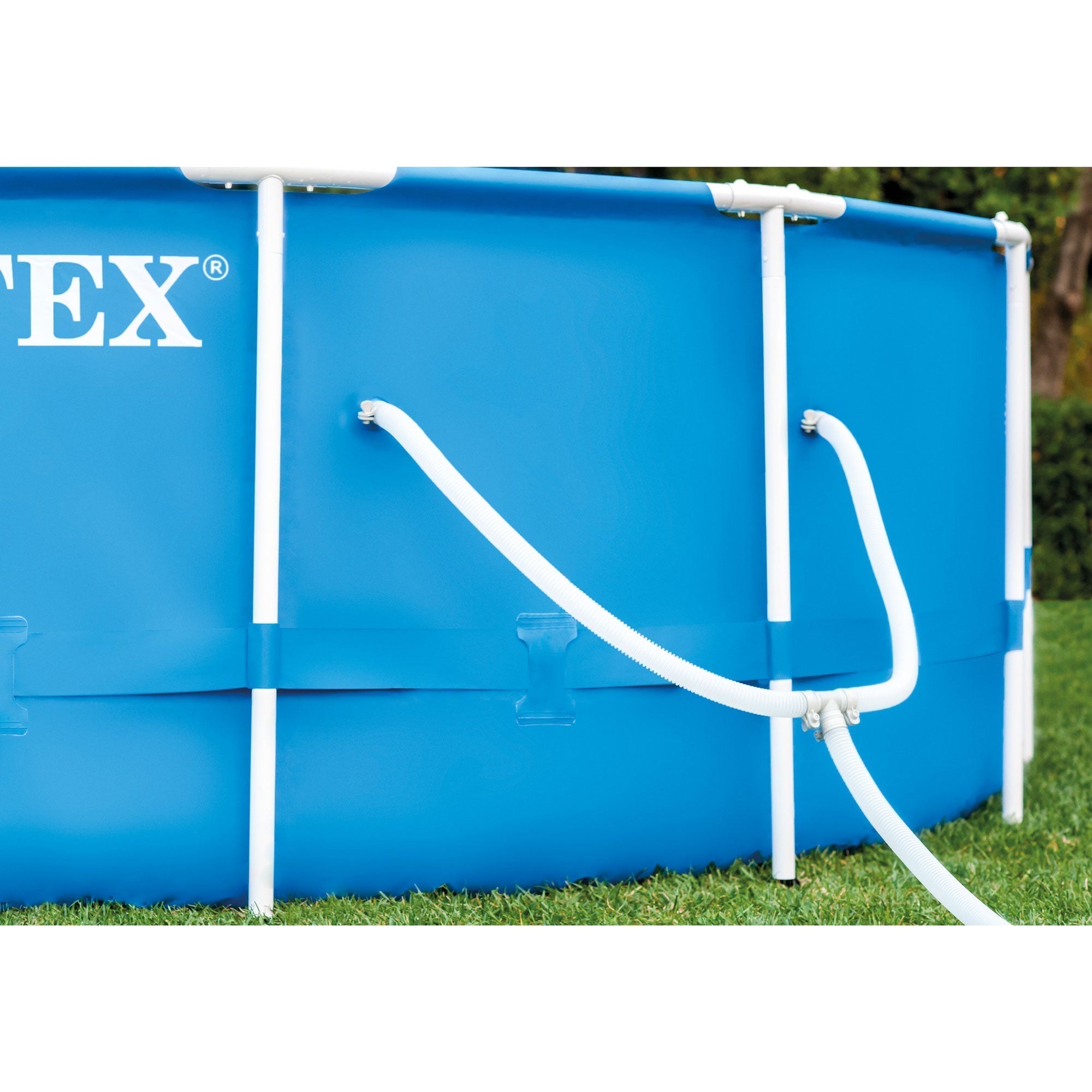 INTEX 12'x30" Metal Frame Swimming Pool with Filter Pump & Pool Cover (2-Pack) image 6