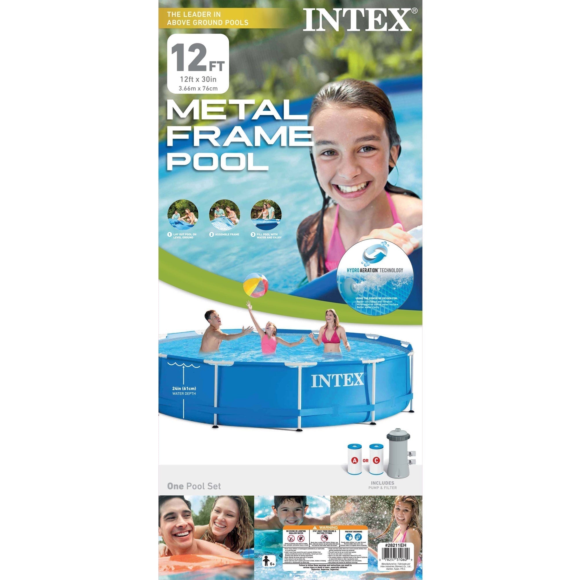 Intex 12'x30" Swimming Pool w/ Pump, Maintenance Kit (2 Pack) & 12' Pool Cover image 10