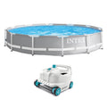 Intex 12ft x 30in Prism Frame Above Ground Round Swimming Pool & Robot Vacuum image 0