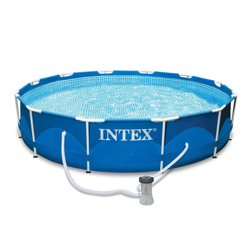 Intex 12' x 30" Metal Frame Above Ground Swimming Pool with Filter and Cover image 11