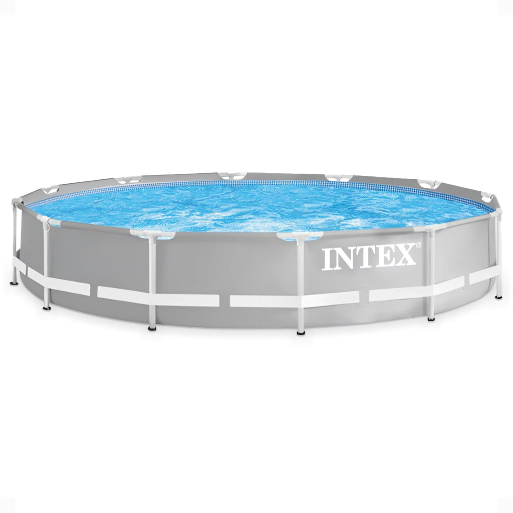 Intex 12 foot x 30 inch Prism Frame Round Above Ground Swimming Pool, (No Pump) image 0