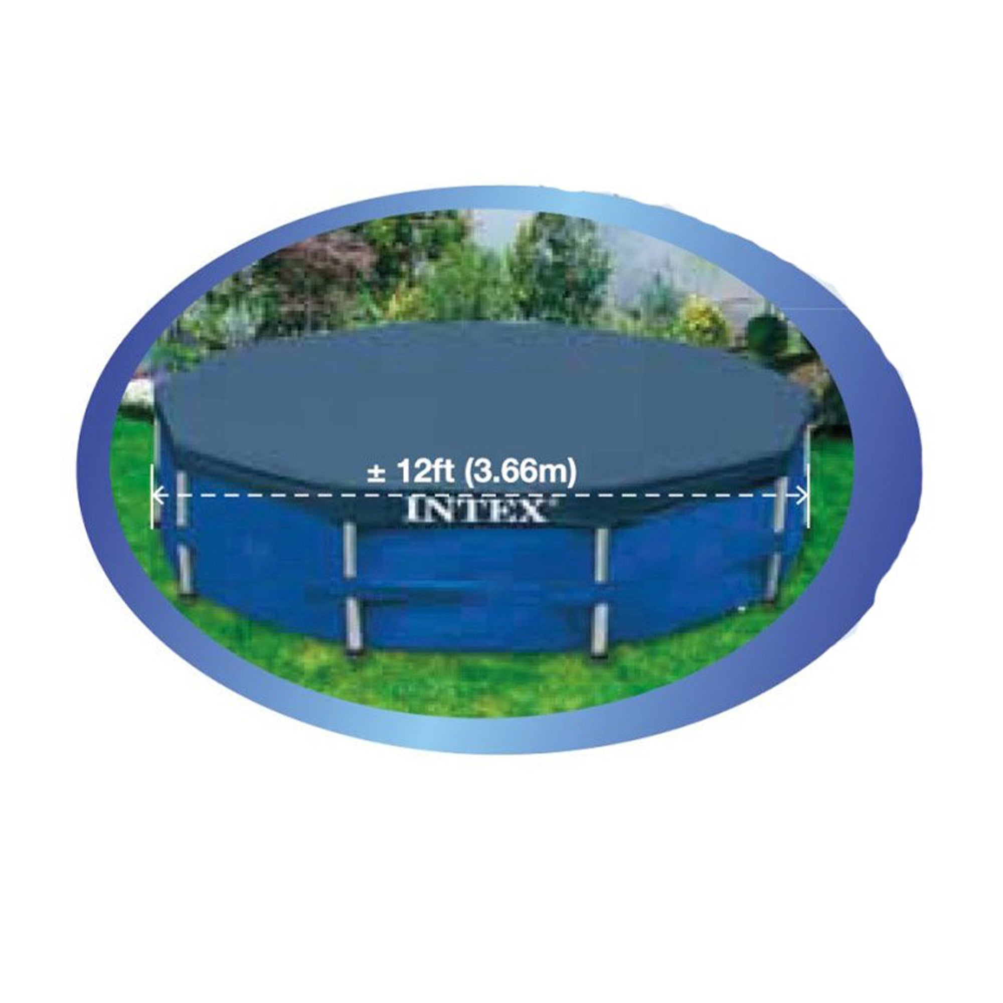Intex 12 Foot x 30 In. Above Ground Pool & Intex 12 Foot Round Pool Cover image 5
