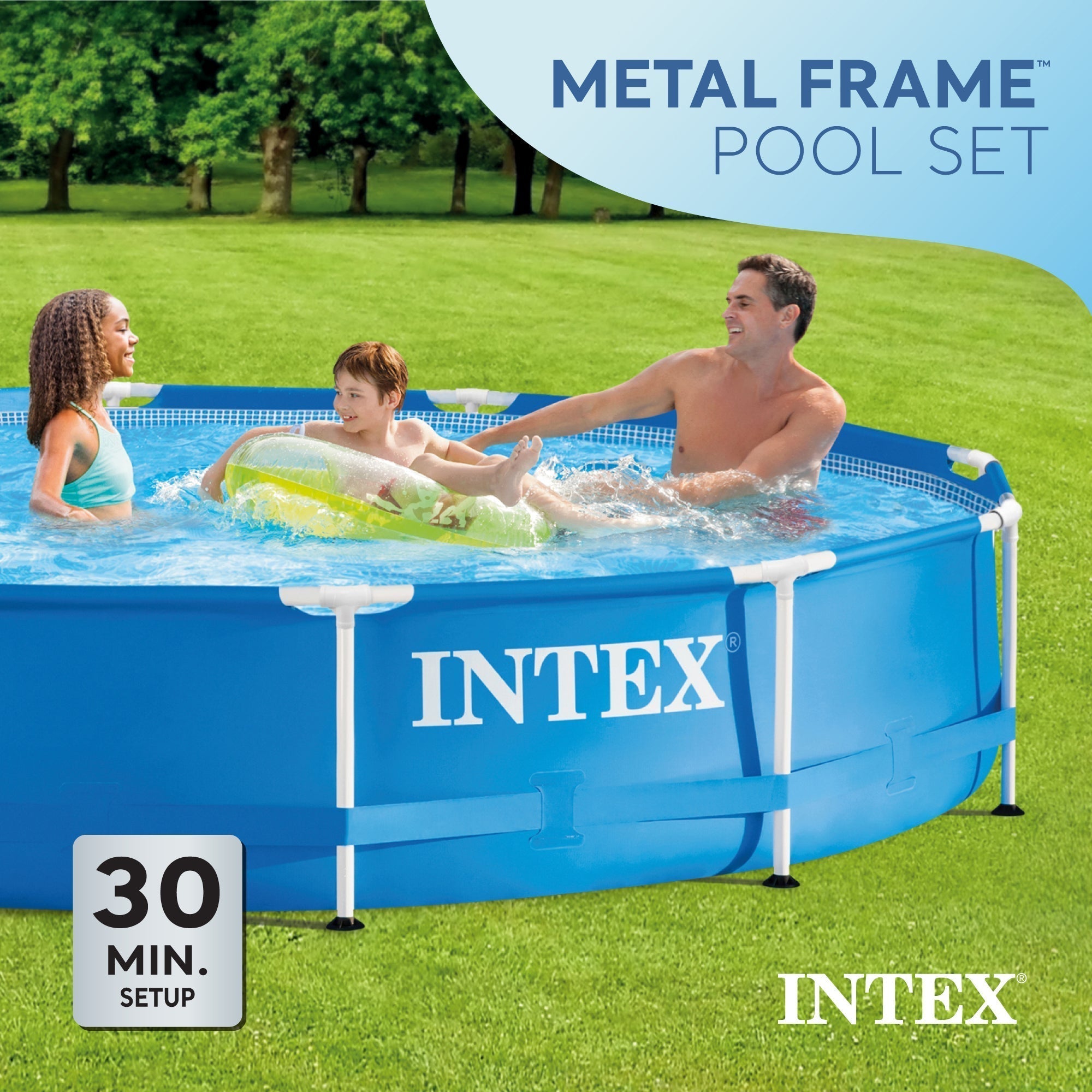 Intex 12 x 2.5 Foot Metal Frame Above Ground Pool with Filter and Accessories image 2