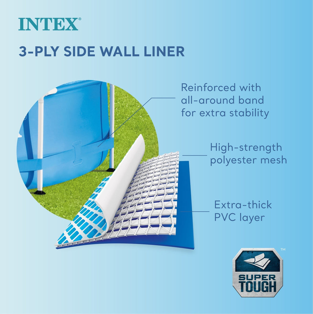 Intex 12' x 30" Metal Frame Round Swimming Pool w/ Filter Pump & 13' Pool Cover image 8
