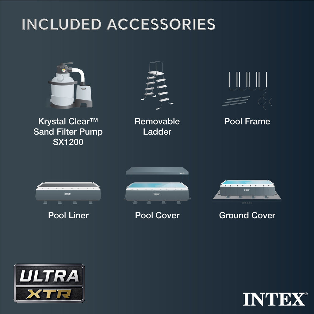 INTEX 18' x 9' x 53" Ultra XTR Frame Pool, Cover, Cooler, and Float (2 Pack) image 4