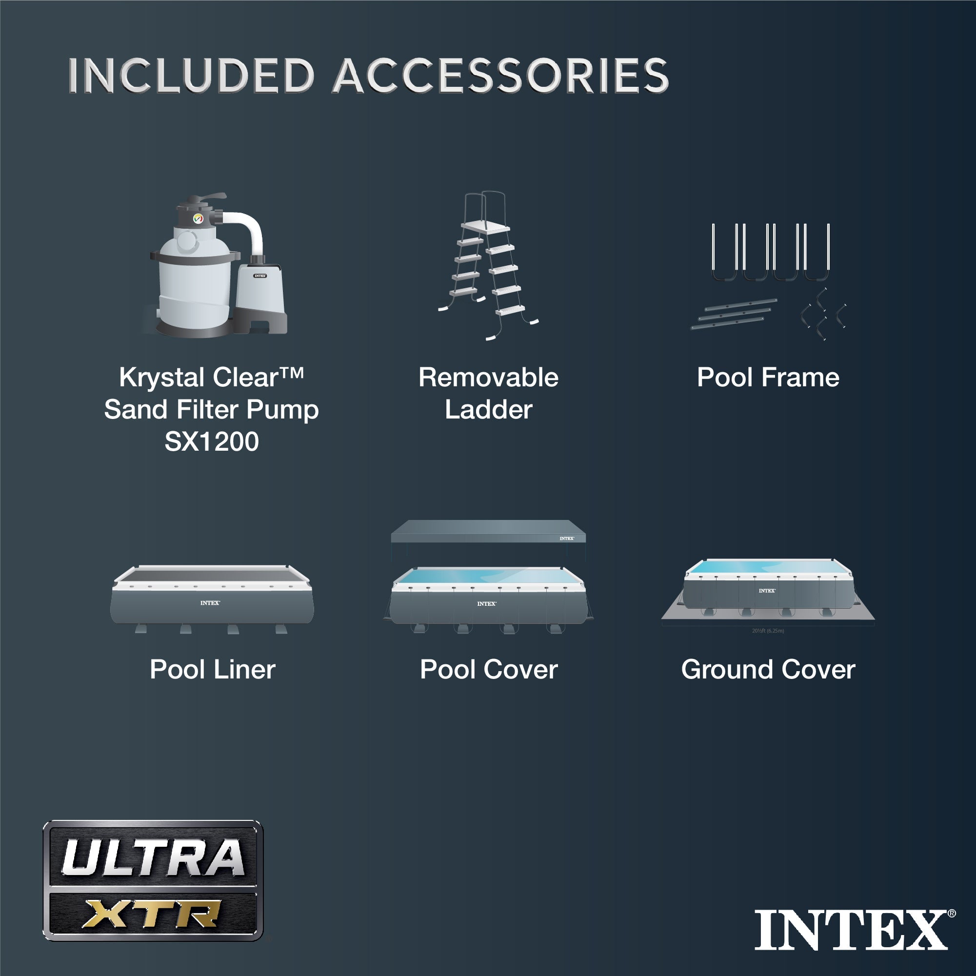 INTEX 18' x 9' x 53" Ultra XTR Frame Pool, Cover, Cooler, and Float (2 Pack) image 4