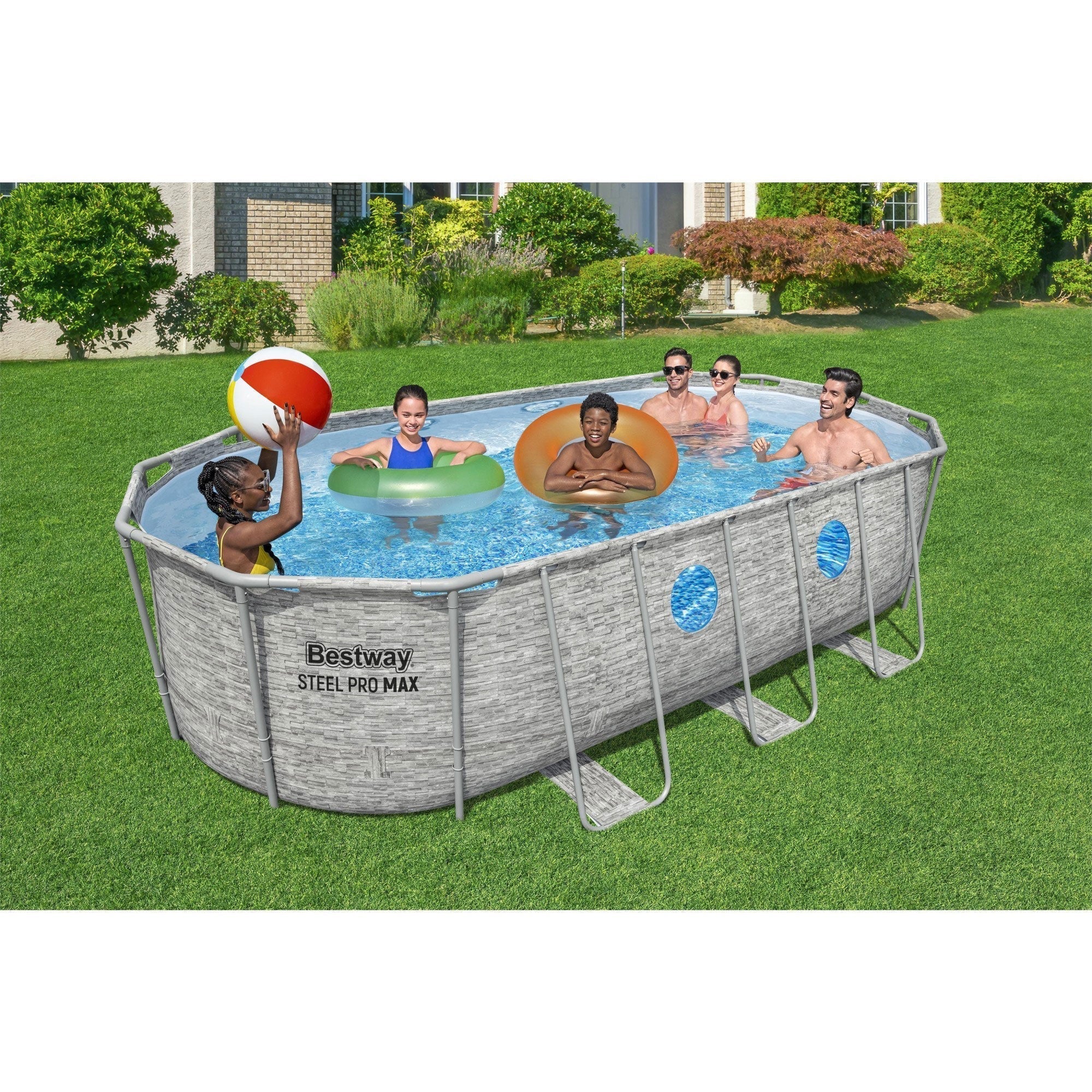 Bestway Power Steel Swim Vista 18' x 9' x 48" Above Ground Swimming Pool Set image 10
