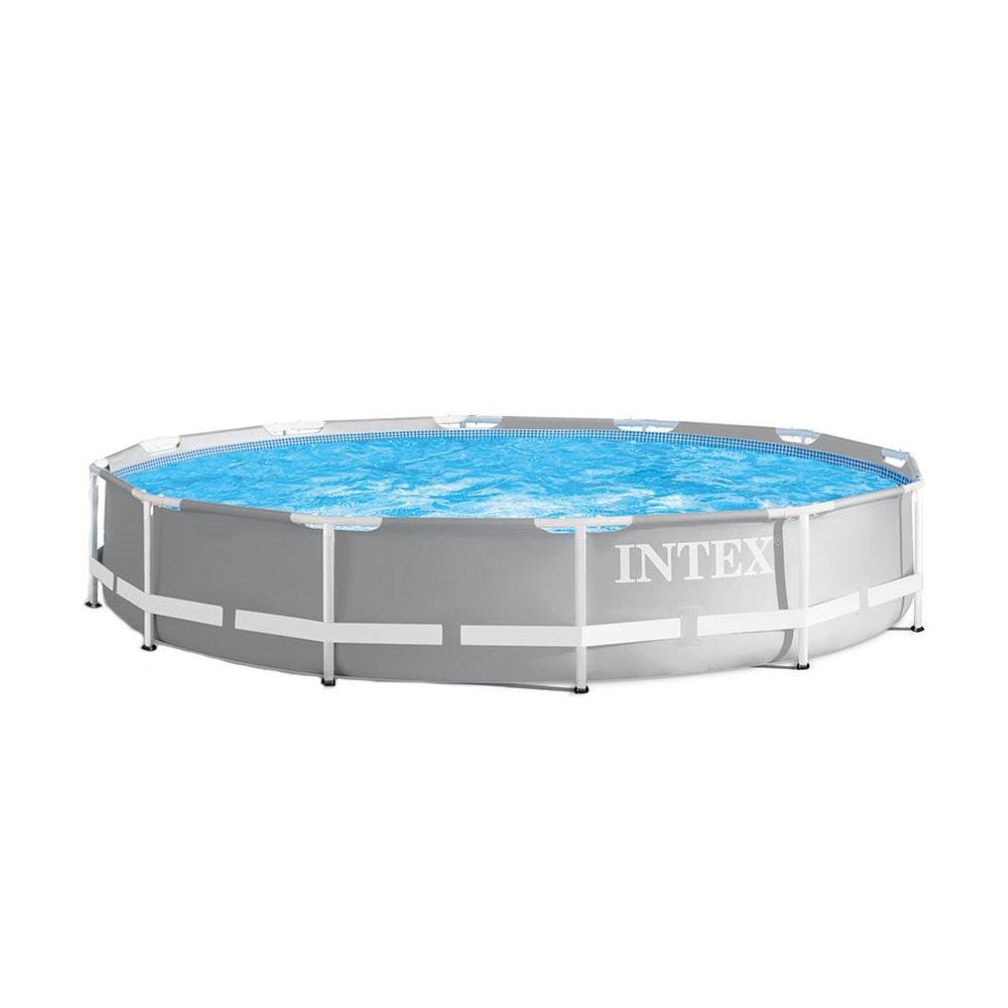 Intex 12ft x 30in Prism Frame Above Ground Round Swimming Pool & Robot Vacuum image 1
