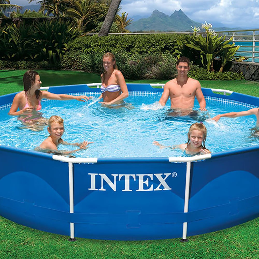 INTEX 12'x30" Metal Frame Swimming Pool with Filter Pump & Pool Cover (2-Pack) image 3