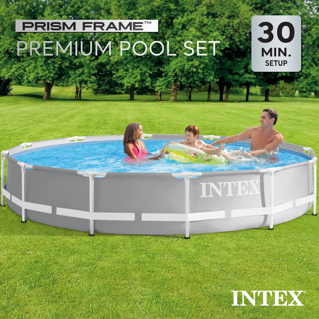 Intex 12 foot x 30 inch Prism Frame Round Above Ground Swimming Pool, (No Pump) image 2