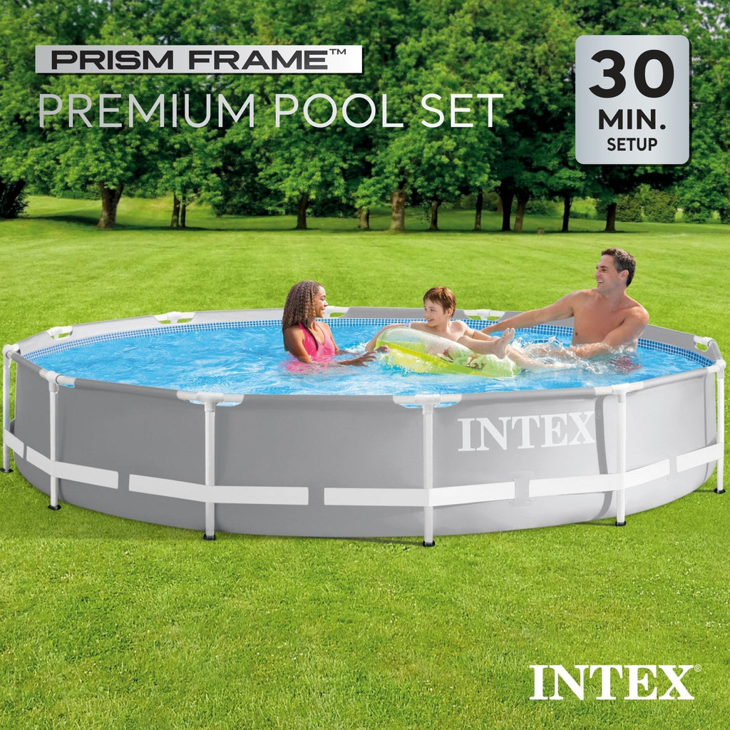 Intex 12 foot x 30 inch Prism Frame Round Above Ground Swimming Pool, (No Pump) image 7